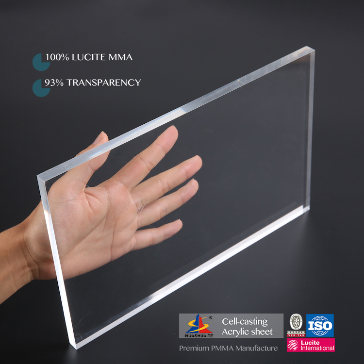 Lámina de acrílico fundido transparente PMMA de alta transparencia